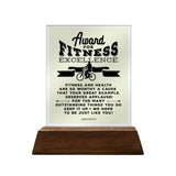Award for Fitness Excellence Glass Plaque