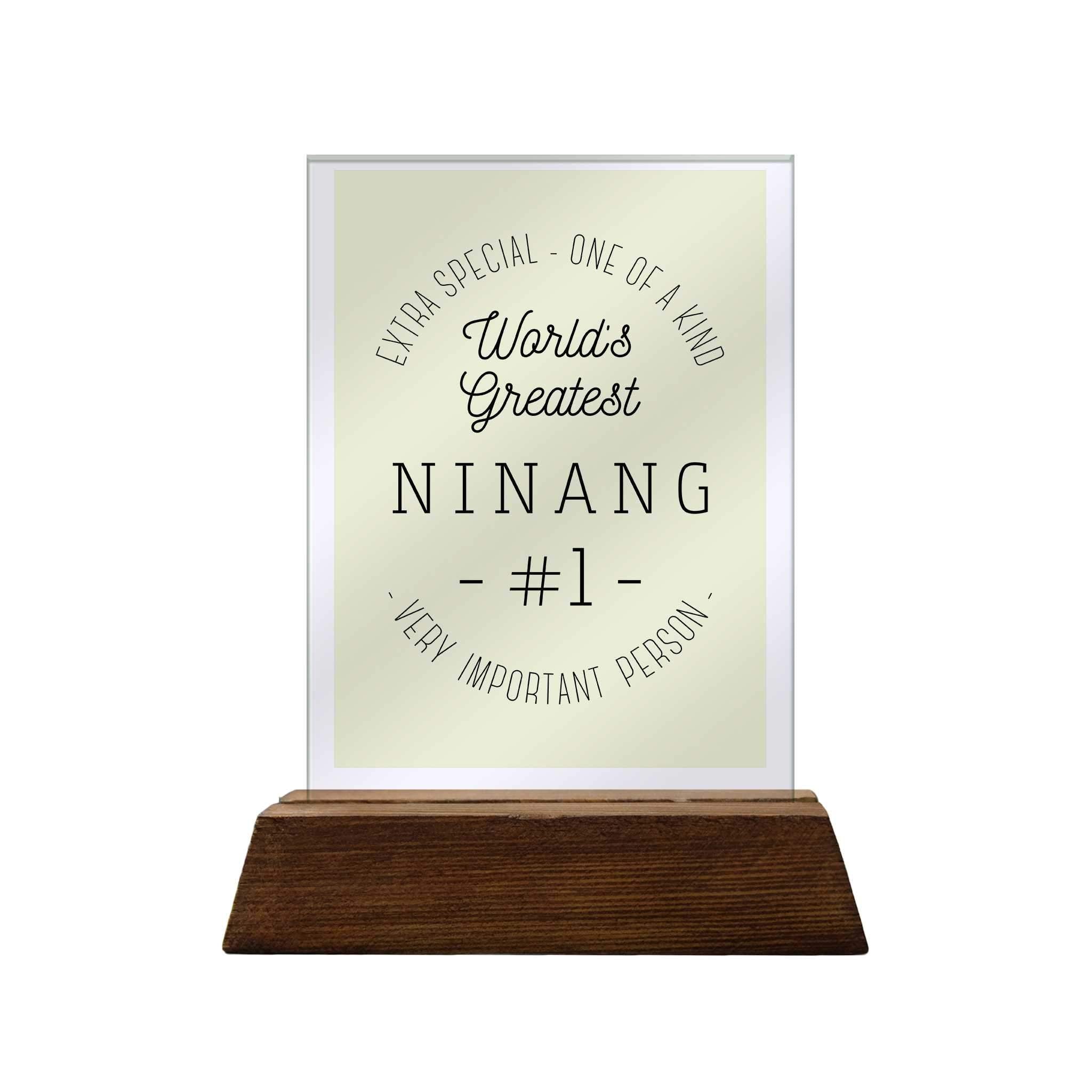 Extra Special One Of A Kind Ninang Glass Plaque