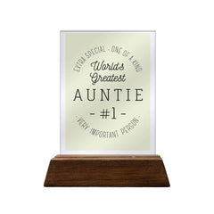 Extra Special One Of A Kind Auntie Glass Plaque