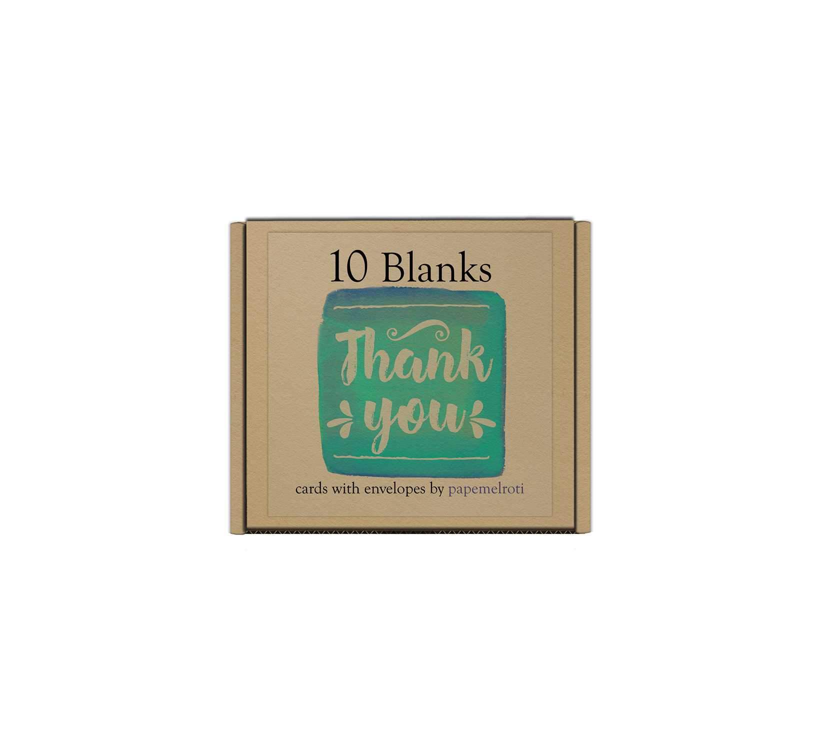 Watercolor: Thank You Blank Card Set
