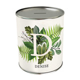 Botanical Monogram Personalized Coin Bank