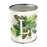Botanical Monogram Personalized Coin Bank