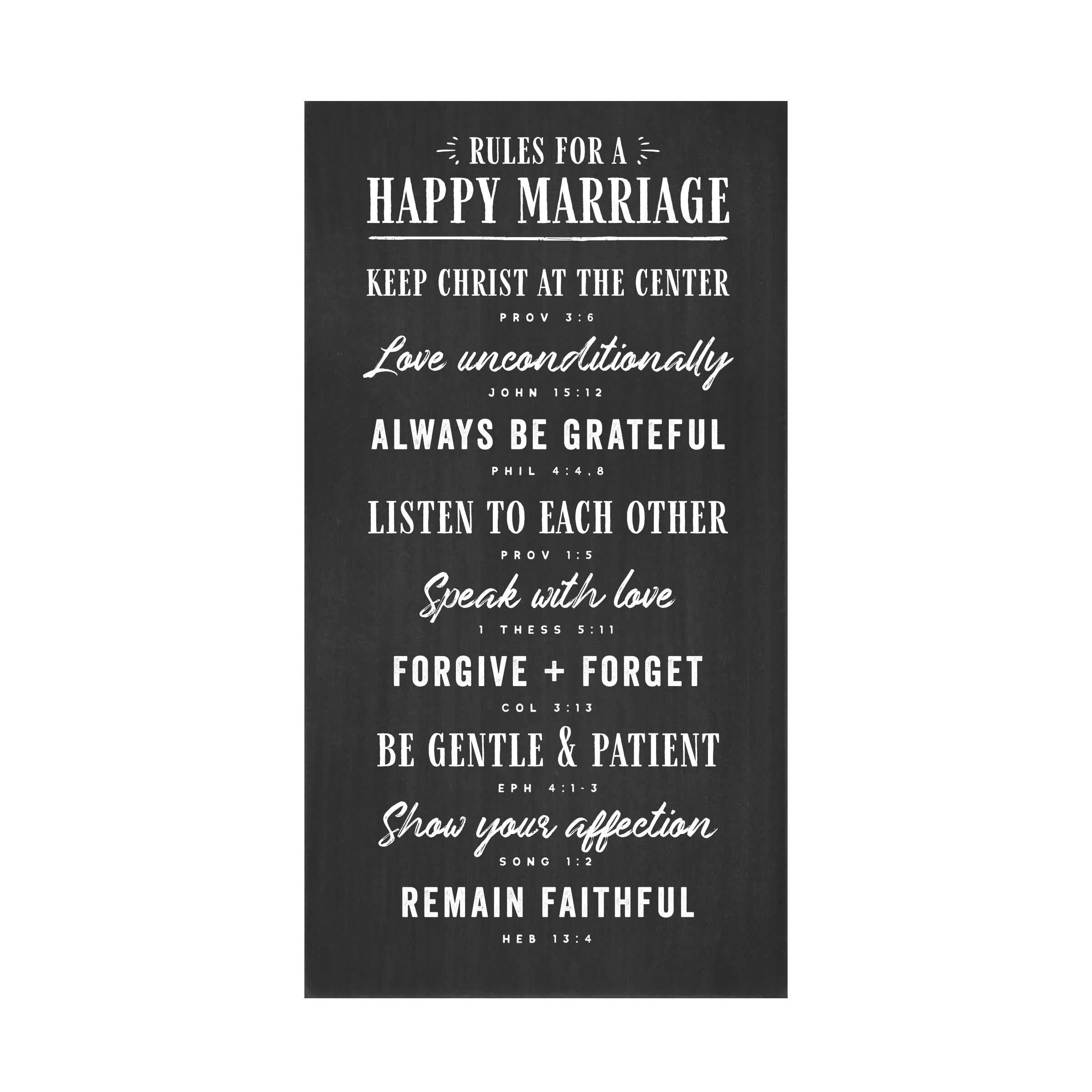 Rules for a Happy Marriage Flat Silkscreen Wall Art