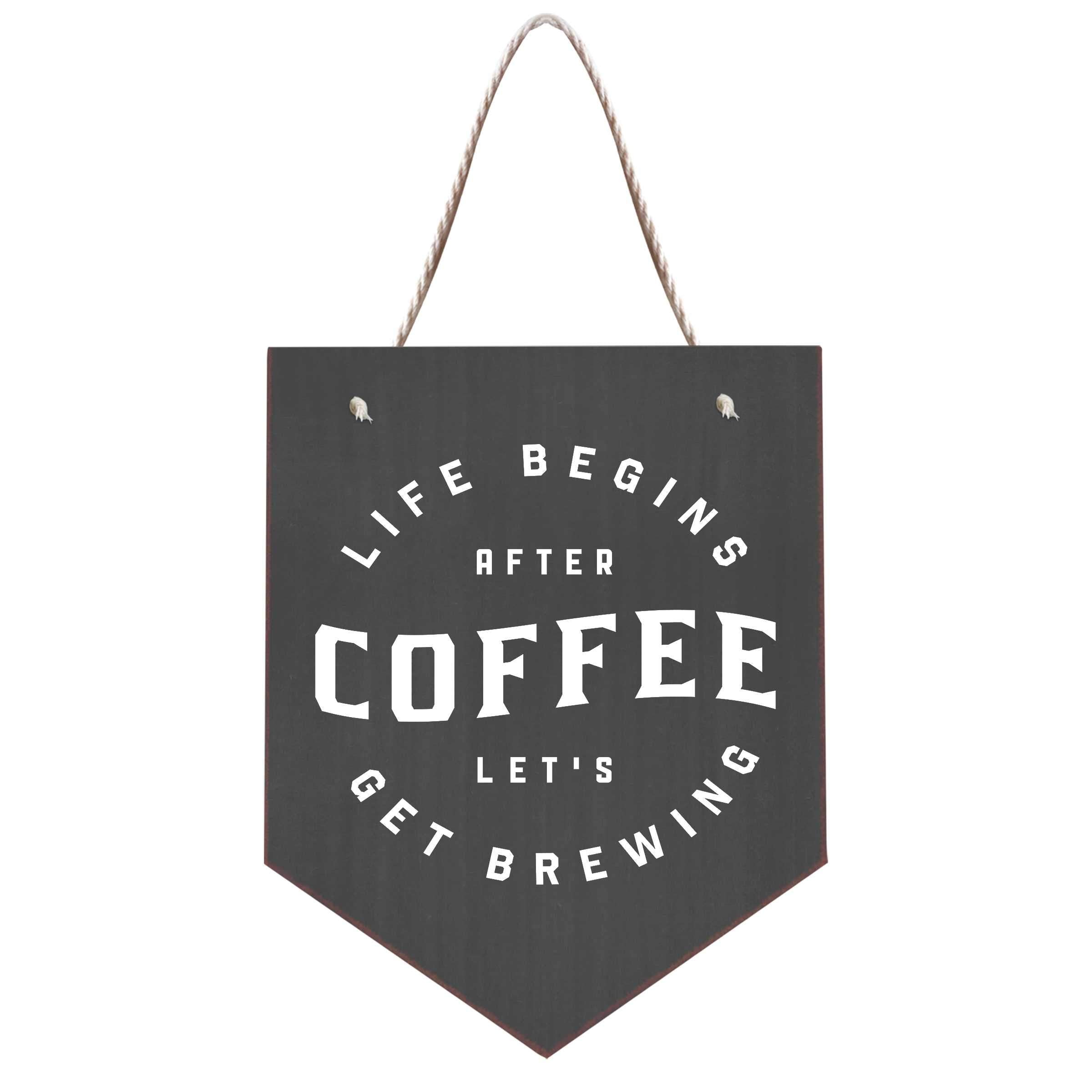 Life Begins After Coffee Hanging Banner