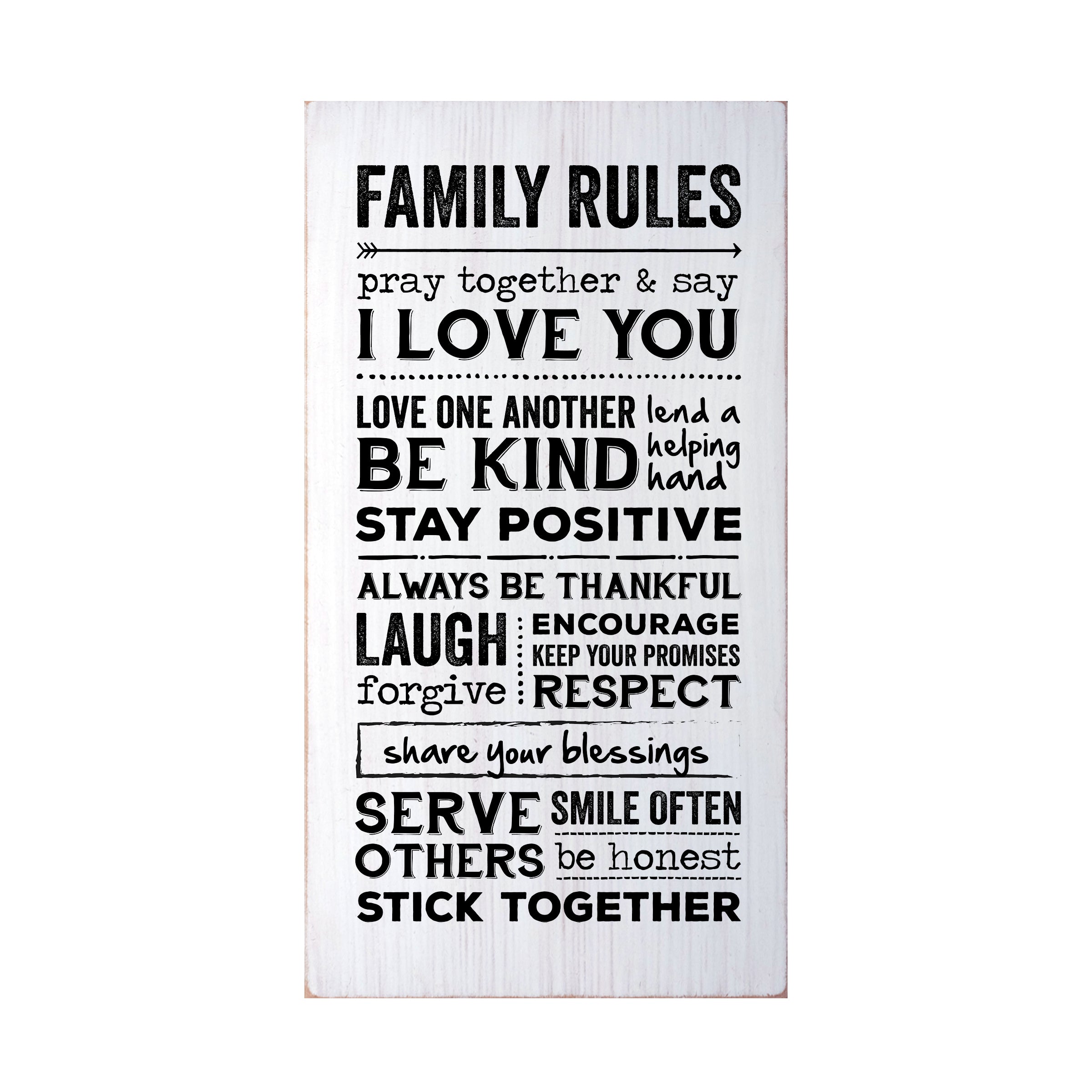 Family Rules Flat Silkscreen Wall Art