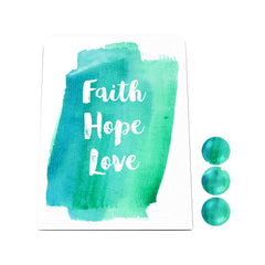Watercolor: Faith Hope Love Desk Magnet Board