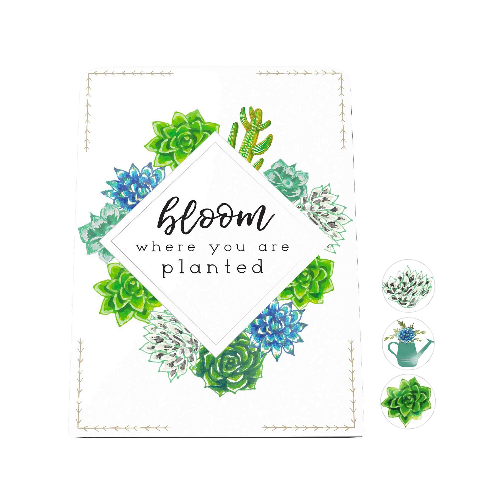 Bloom and Grow: Bloom Where You Are Planted Desk Magnet Board