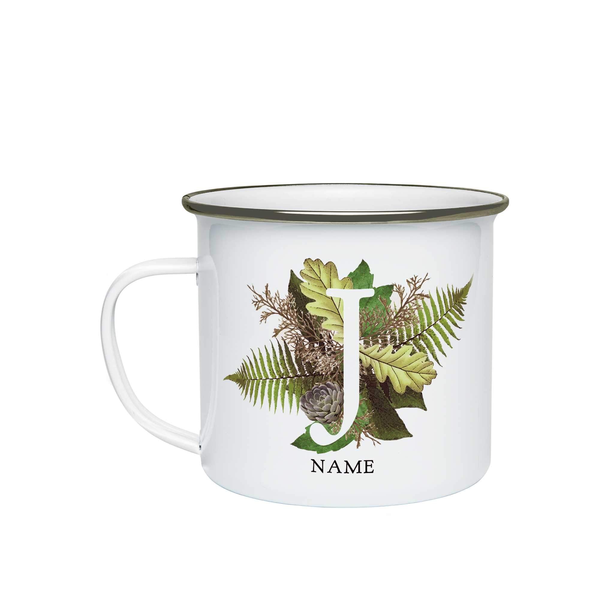Botanical Monogram Enamel Mug