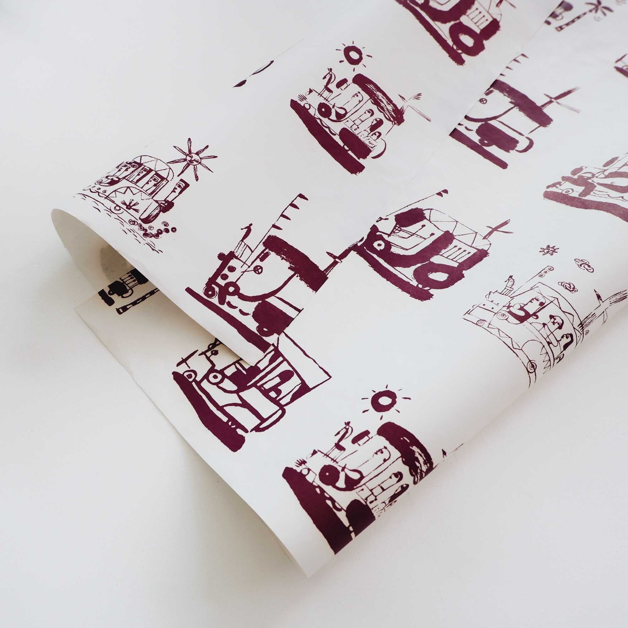 Jeepney Line Art Wrapping Paper (Roll of 20 Sheets)