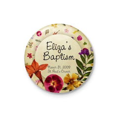 Pressed Flowers Personalized Badge