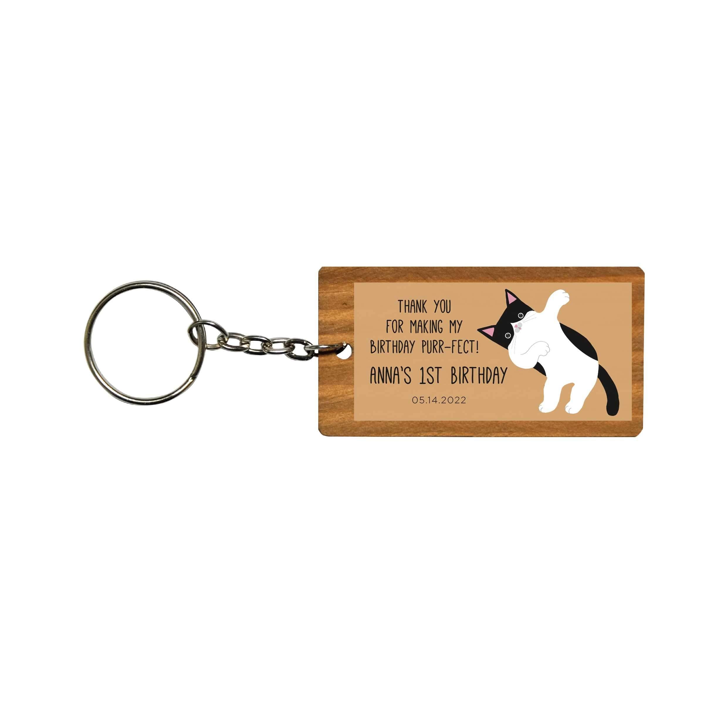 Pawsome Personalized Wooden Keychain