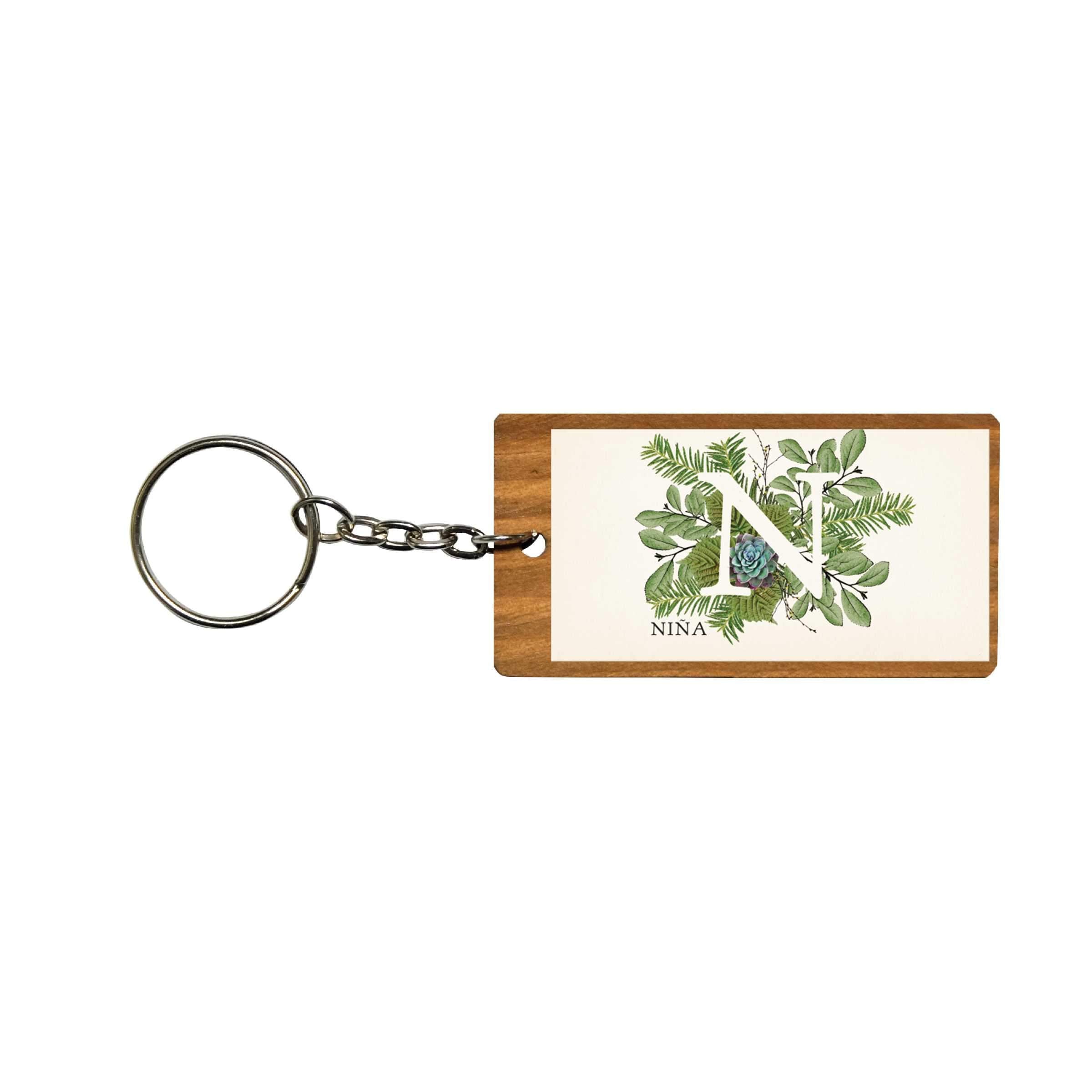 Botanical Monogram Keychain