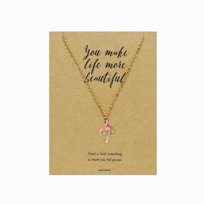 Umbrella Necklace Jewelry Gift Card
