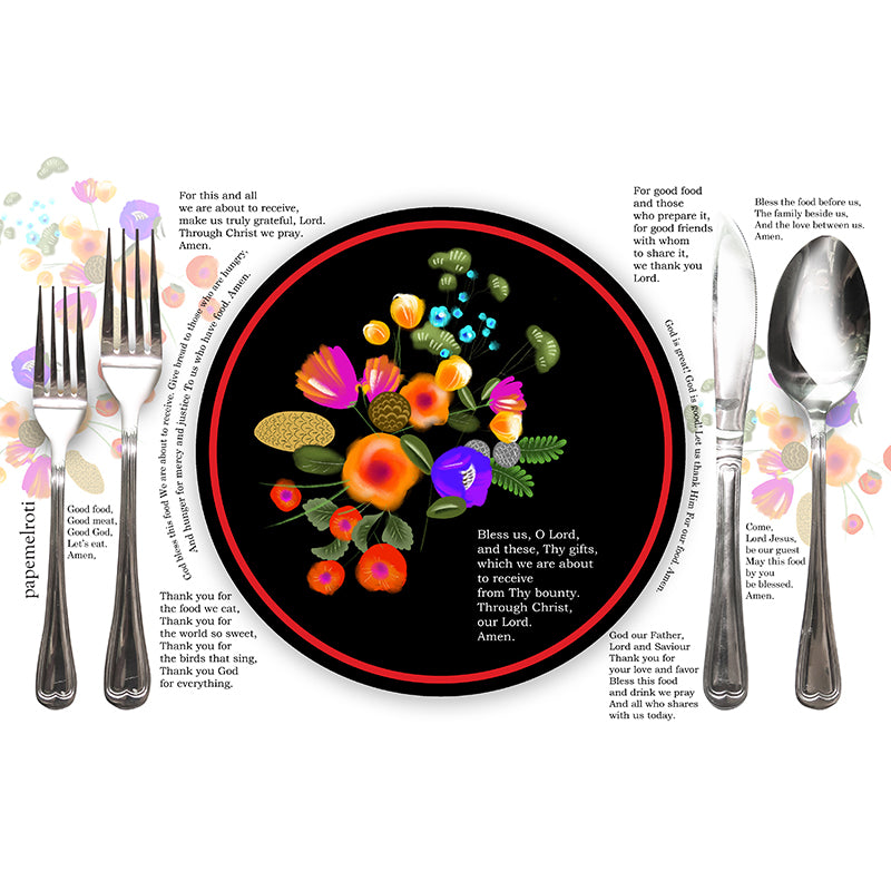 Black Enamel Printable Party Placemat Digital Download papemelroti