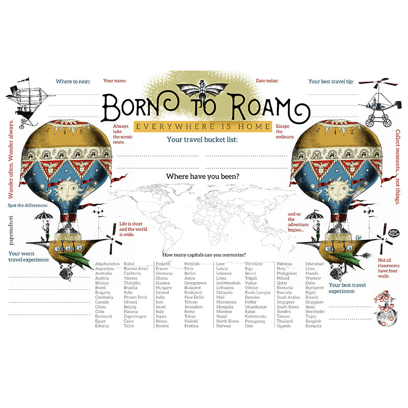Born To Roam Printable Party Placemat