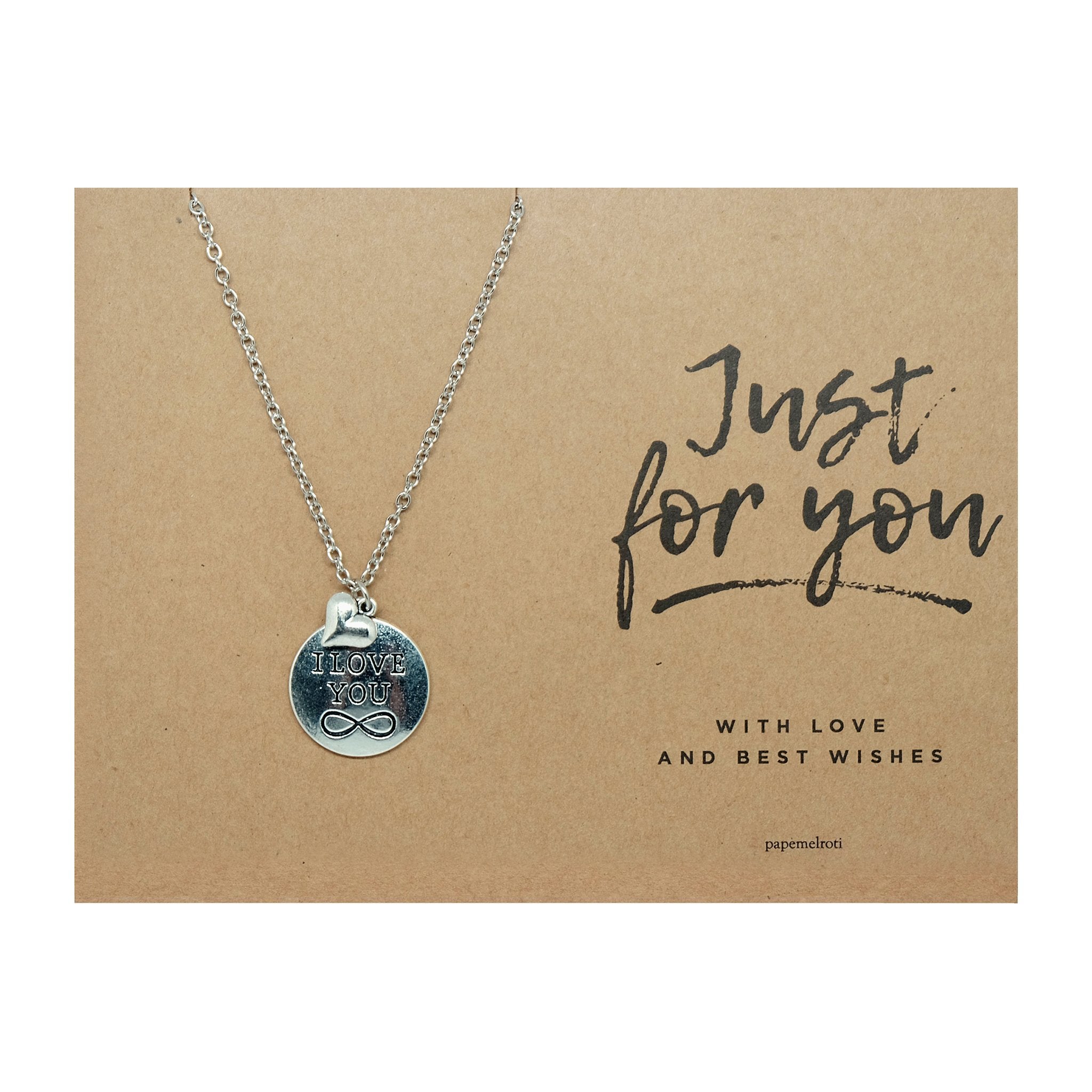 I Love You with Heart Necklace Jewelry Gift Card