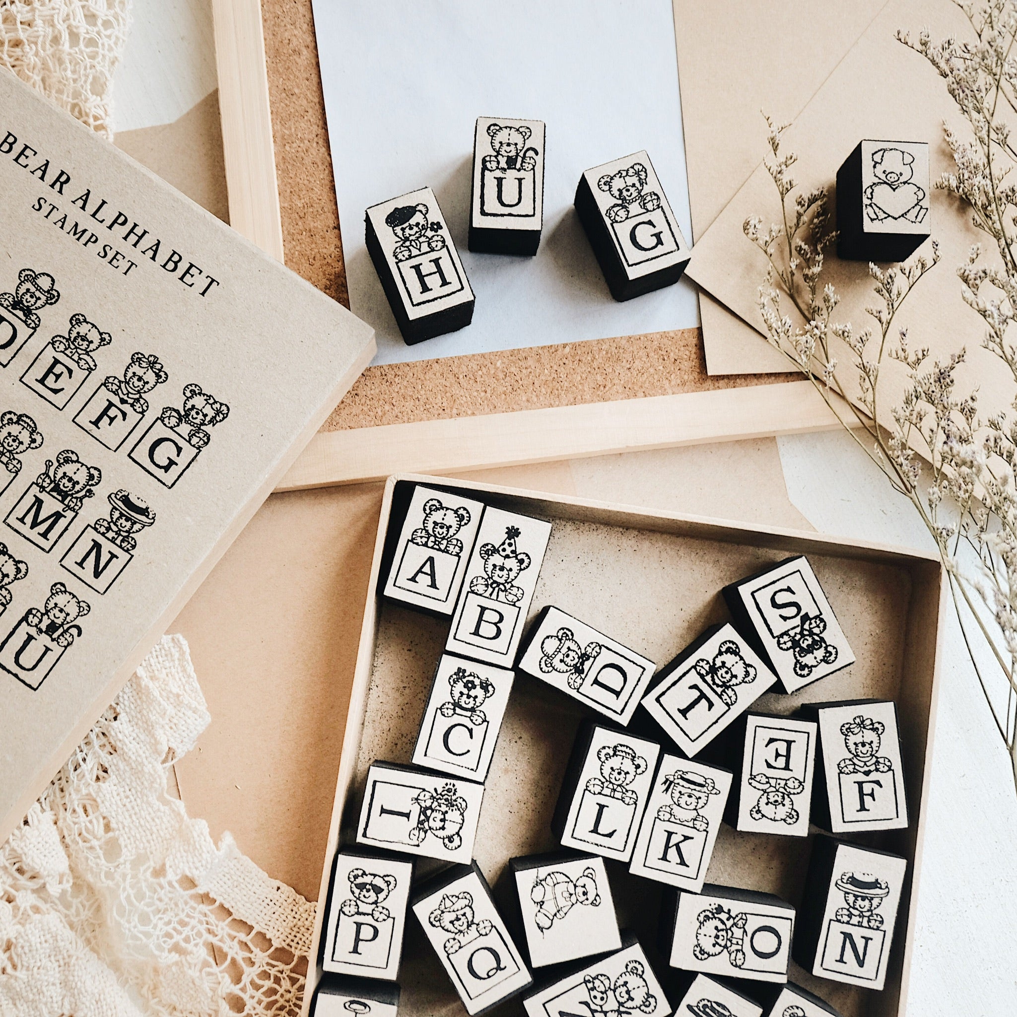 Bear Alphabet Rubber Stamp Set