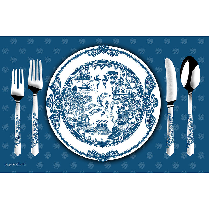 Japanese Blue Printable Party Placemat