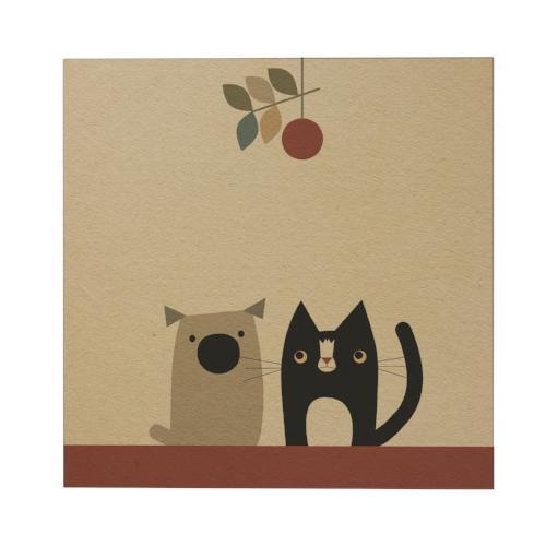 Dog and Cat Square Greeting Card