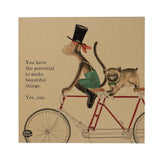 Bike: Monkey and Pug Postcard