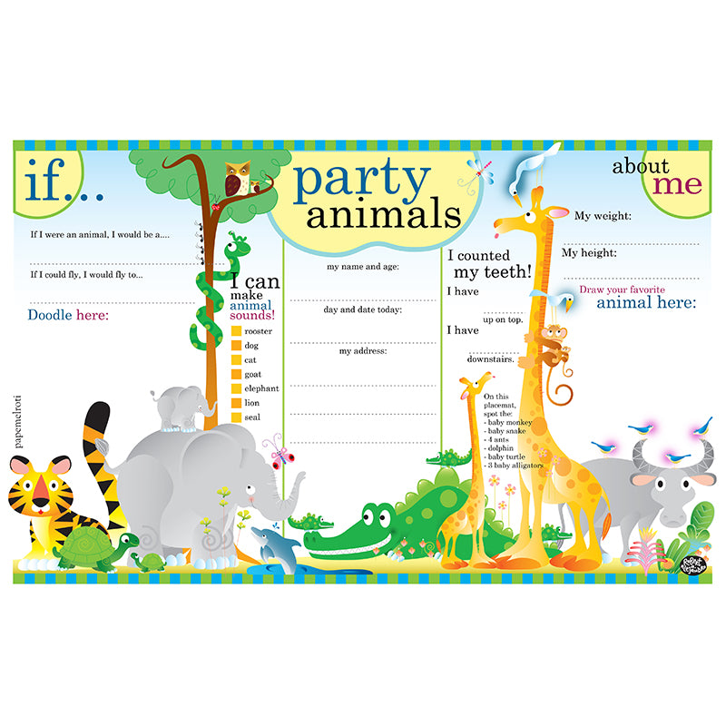 Party Animals Printable Party Placemat