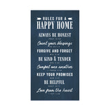 Rules For A Happy Home Flat Silkscreen Wall Art