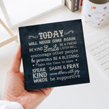 Words That Inspire Decoposter: Today Will Never Come Again [CLEARANCE]