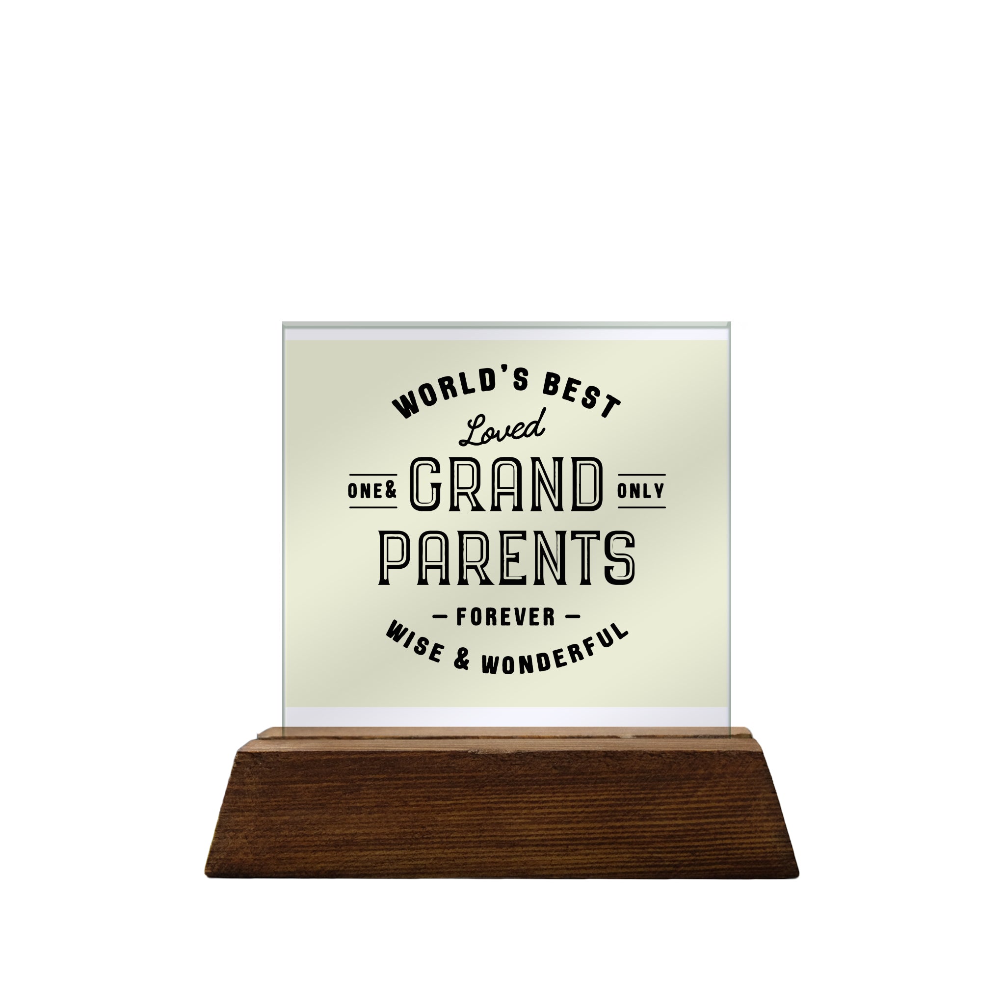 World's Best Grandparents Mini Glass Plaque