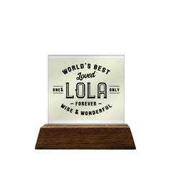 World's Best Lola Mini Glass Plaque