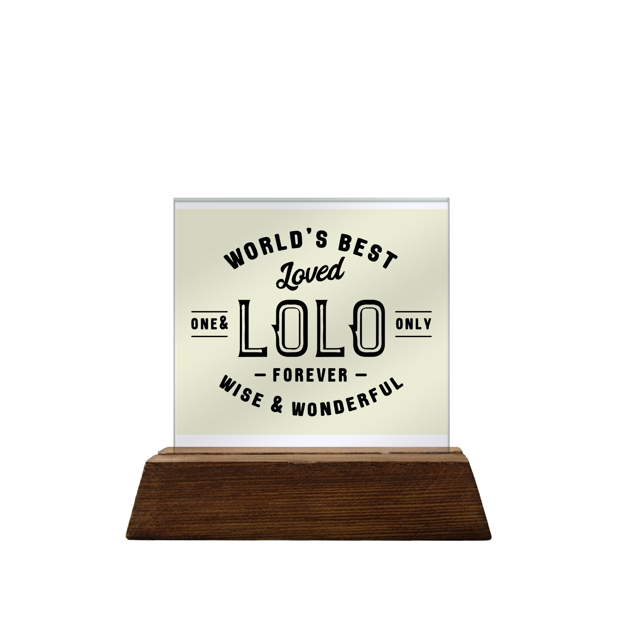 World's Best Lolo Mini Glass Plaque