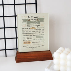 A Prayer for a Grandparent Glass Plaque